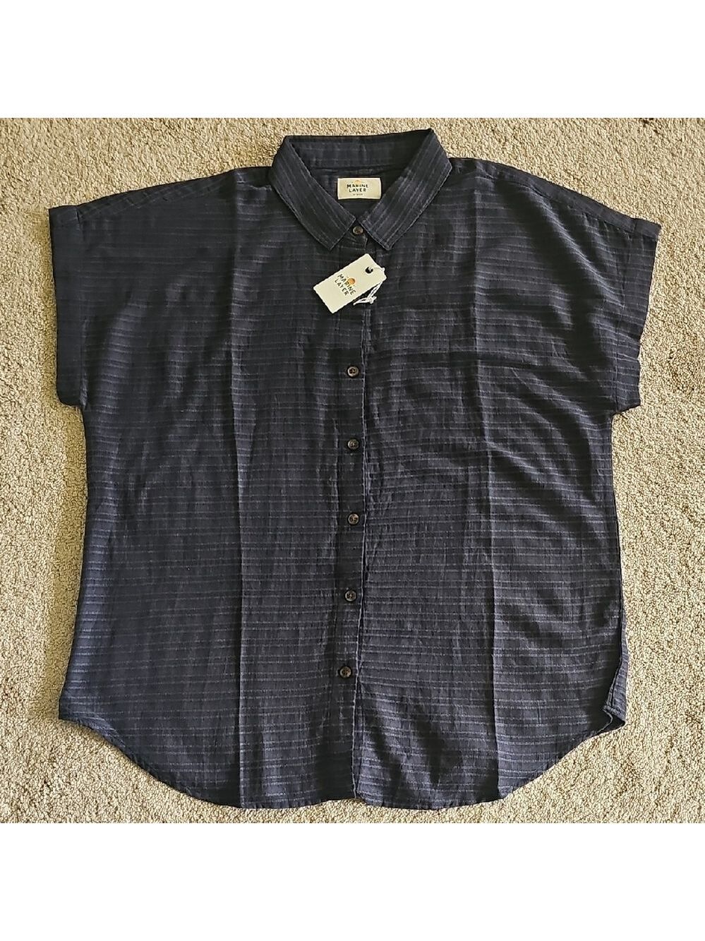 Marine Layer Dana Ss Shirt Faded Navy